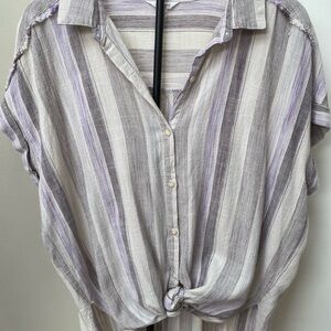 Splendid Lavender and Cream Striped Button Down Shirt